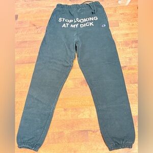 Champion Dark Sweatpants with Bold Graphic